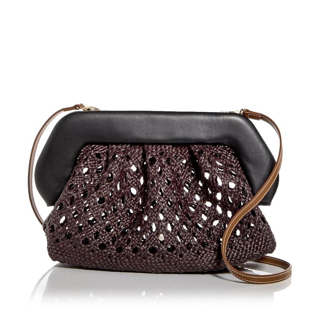 Themoire Bios Straw Crossbody Bag - Black
